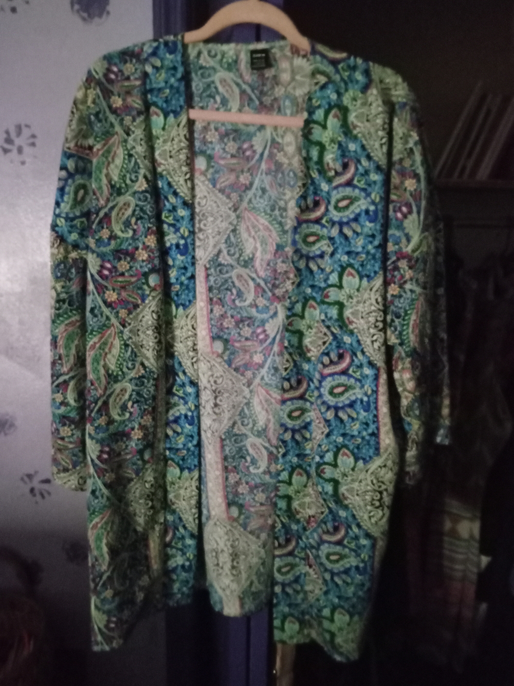 SHEIN Paisley Kimono Green, Blue & Pink